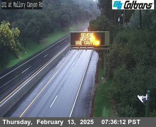 Traffic Camera Image from US-101 at US-101 : Mallory Canyon Rd