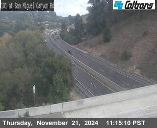 Traffic Camera Image from US-101 at US-101 : San Miguel Canyon Rd