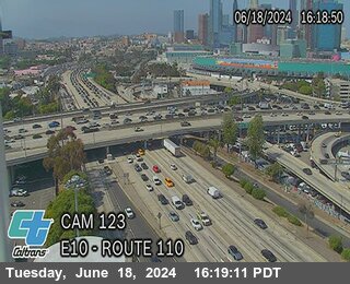 Timelapse image near I-10 : (123) Route 110 CHP Tower, Los Angeles 0 minutes ago