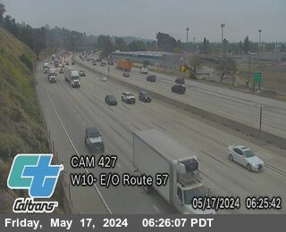 Timelapse image near I-10 : (427) East of SR-57, Pomona 0 minutes ago