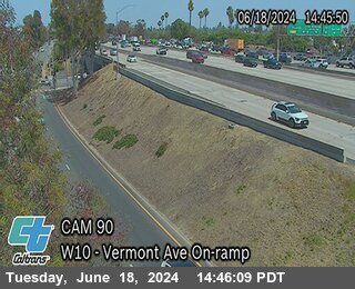 Timelapse image near I-10 : (90) Vermont Ave On-Ramp, Culver City 0 minutes ago