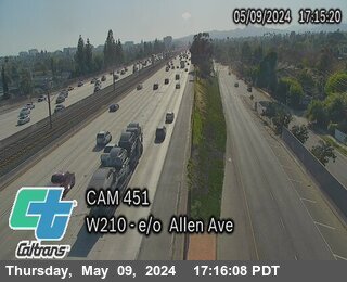 Timelapse image near I-210 : (451) East of Allen Ave, Pasadena 0 minutes ago