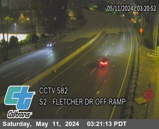 Timelapse image near SR-2 (582) : Fletcher Drive Off Ramp, LA River 0 minutes ago
