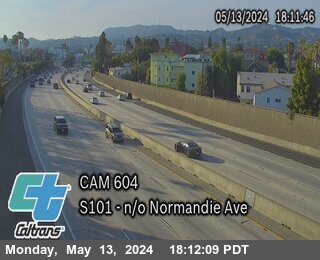 Timelapse image near US-101 : (604) North of Normandie Ave, Los Angeles 0 minutes ago