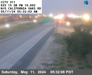 Timelapse image near I-15 : (311) North of California Oaks Road, Murrieta 0 minutes ago