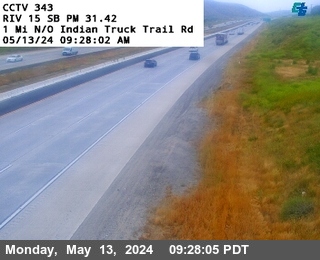 Timelapse image near I-15 : (343) 1 Mile North of Indian Truck Trail Road, Corona 0 minutes ago