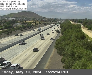 Timelapse image near I-15 : (72) N of 2nd Street, Norco 0 minutes ago