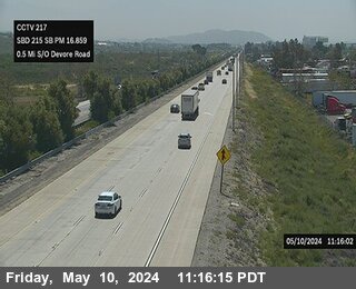 Timelapse image near I-215 : (217) 0.5 Mi South of Devore, San Bernardino 0 minutes ago