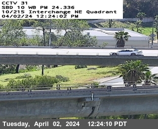 Timelapse image near I-215 : (31) I-10 NE Quad #1, San Bernardino 0 minutes ago