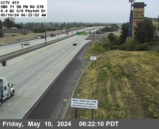 Timelapse image near SR-71 : (413) 0.4 MI S/O Peyton Drive, Chino Hills 0 minutes ago